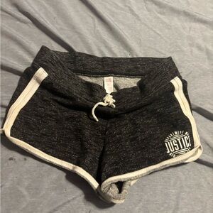 Justice Black and White Shorts
